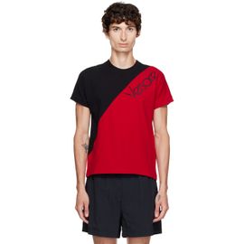 Versace Versace Black & Red Embroidered-Logo Slim T-shirt