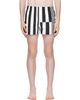 Versace Versace Black & White Printed Swim Shorts - 1