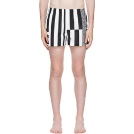 Versace Versace Black & White Printed Swim Shorts