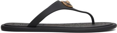 Versace Versace Black Alia Rubber Flat Sandals