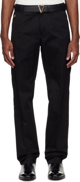 Versace Versace Black Cotton-Gabardine Chino Trousers
