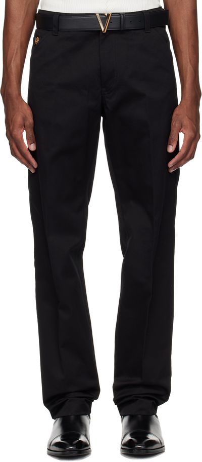 Versace Versace Black Cotton-Gabardine Chino Trousers