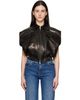 Versace Versace Black Embossed-Logo Leather Vest - 1