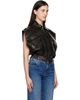 Versace Versace Black Embossed-Logo Leather Vest - 2