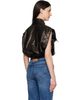Versace Versace Black Embossed-Logo Leather Vest - 3