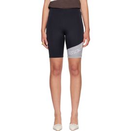 Versace Versace Black Embroidered-Logo Bicycle Shorts