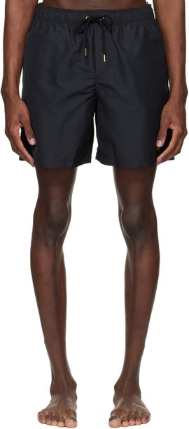 Versace Versace Black Embroidered Swim Shorts