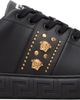 Versace Versace Black Greca Embellished Nylon Faux-Leather Sneakers - 1