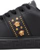 Versace Versace Black Greca Embellished Nylon Faux-Leather Sneakers - 3