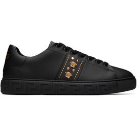 Versace Versace Black Greca Embellished Nylon Sneakers