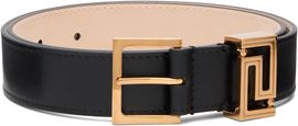 Versace Versace Black Greca Goddess Leather Belt