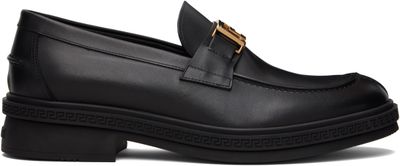 Versace Versace Black Greca Leather Loafers