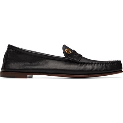 Versace Versace Black Guanto Leather Loafers