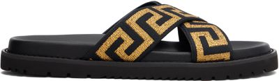 Versace Versace Black Jacquard Nappa Sandals