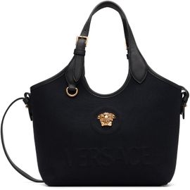 Versace Versace Black 'La Medusa' Canvas Mini Tote