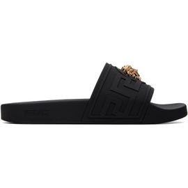 Versace Versace Black 'La Medusa' Rubber Slides