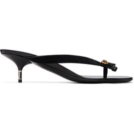 Versace Versace Black Leather Heeled Sandals
