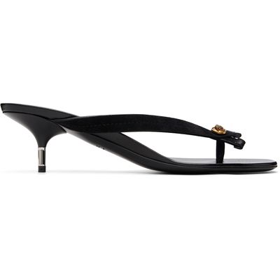 Versace Versace Black Leather Heeled Sandals