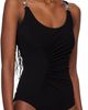 Versace Versace Black Stretch Crêpe Jersey Draped Bodysuit - 2