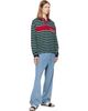 Versace Versace Blue & Green Embroidered-Logo Striped-Intarsia Cotton Polo - 4