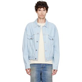 Versace Versace Blue Chambray Denim Bomber Jacket