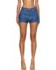 Versace Versace Blue Chambray Denim Mini Shorts - 1