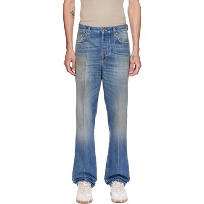 Versace Versace Blue Distressed Straight Jeans