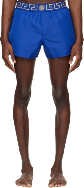 Versace Versace Blue Greca Swim Shorts
