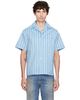 Versace Versace Blue Jacquard Cotton-Silk Regular Shirt - 1