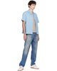 Versace Versace Blue Jacquard Cotton-Silk Regular Shirt - 4