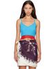 Versace Versace Blue Lace-Trim Viscose-Blend Ribbed Knit Tank Top - 1
