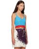 Versace Versace Blue Lace-Trim Viscose-Blend Ribbed Knit Tank Top - 2