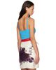 Versace Versace Blue Lace-Trim Viscose-Blend Ribbed Knit Tank Top - 3