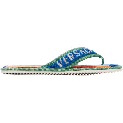 Versace Versace Blue Medusa Jacquard Flip-Flops