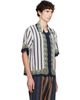 Versace Versace Blue Printed Crêpe De Chine Silk Shirt - 2