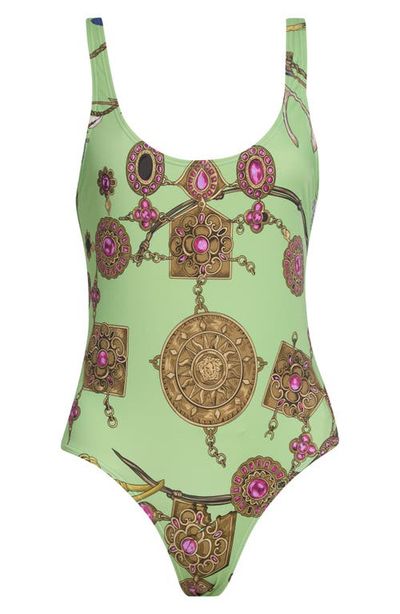 Versace Versace Broken Jewels Print One-Piece Swimsuit