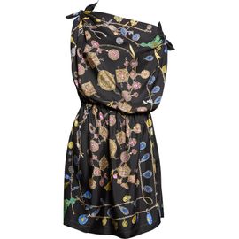 Versace Versace Broken Jewels Print Silk Twill Dress