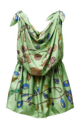 Versace Versace Broken Jewels Silk Scarf Mini Dress