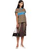Versace Versace Brown & Blue Embroidered-Logo Striped-Intarsia Cotton T-shirt - 5