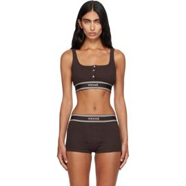 Versace Versace Brown Cotton Rib Bra