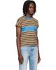Versace Versace Brown Embroidered-Logo Striped-Intarsia Cotton T-shirt - 2