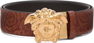 Versace Versace Brown 'La Medusa' Leather Reversible Belt