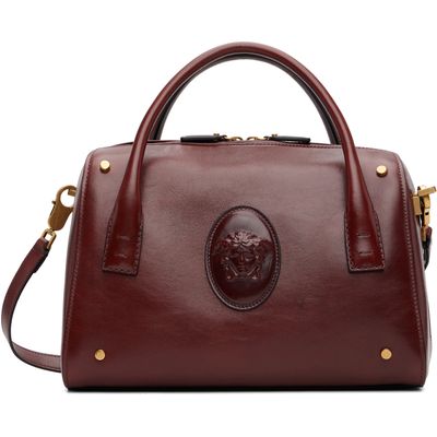 Versace Versace Brown Roomy Leather Boston Bag