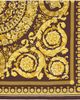 Versace Versace Burgundy & Yellow Silk Twill Scarf - 1
