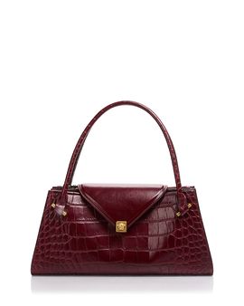 Versace Versace Croc Embossed Leather Convertible Envelope Crossbody