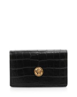 Versace Versace Croc Embossed Leather Mini Bag