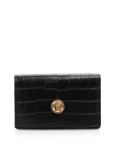 Versace Versace Croc Embossed Leather Mini Bag
