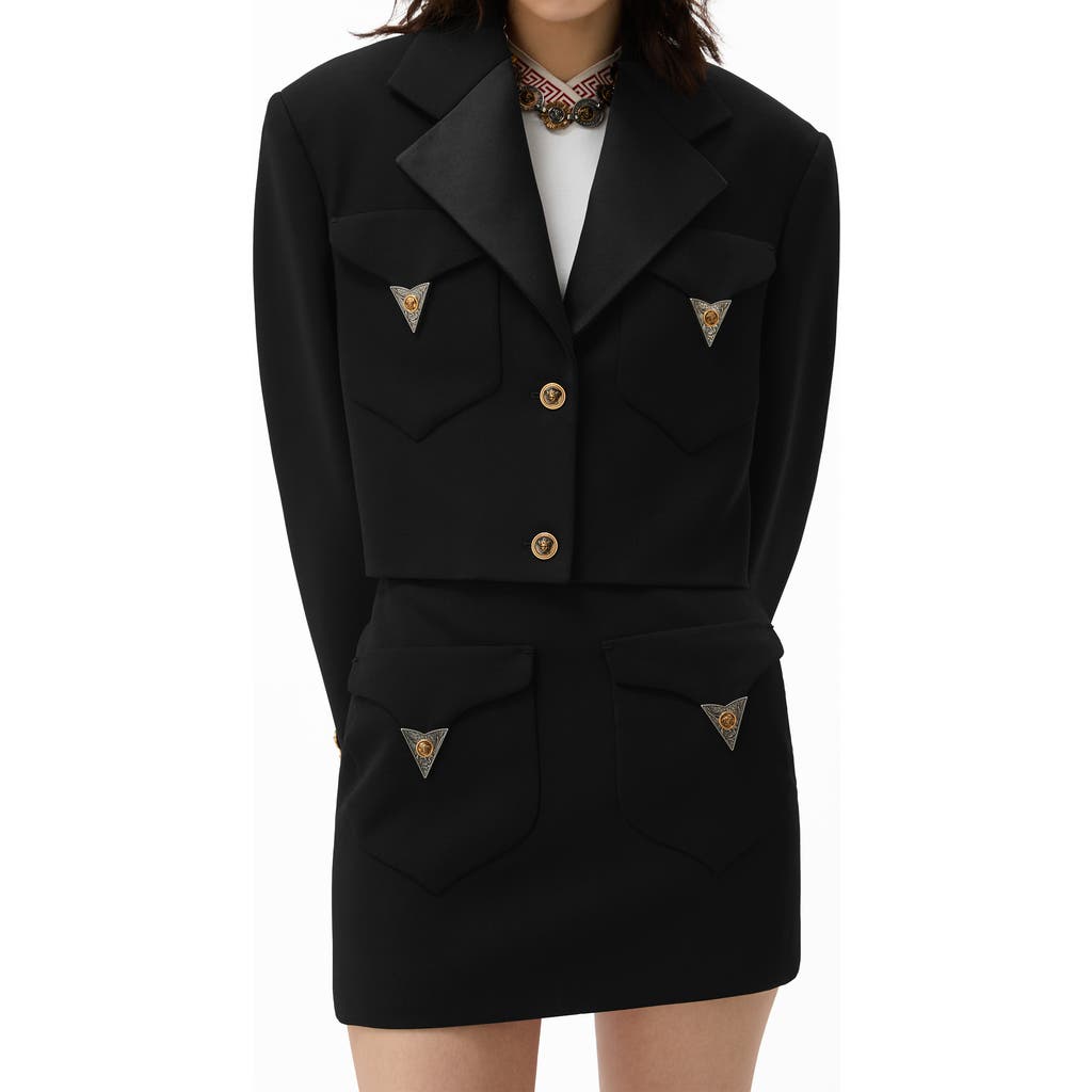 Versace Versace Crop Stretch Wool Blazer