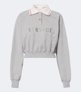 Versace Versace Cropped cotton jersey polo shirt