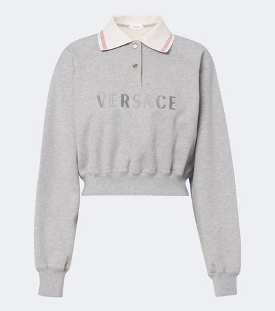 Versace Versace Cropped cotton jersey polo shirt